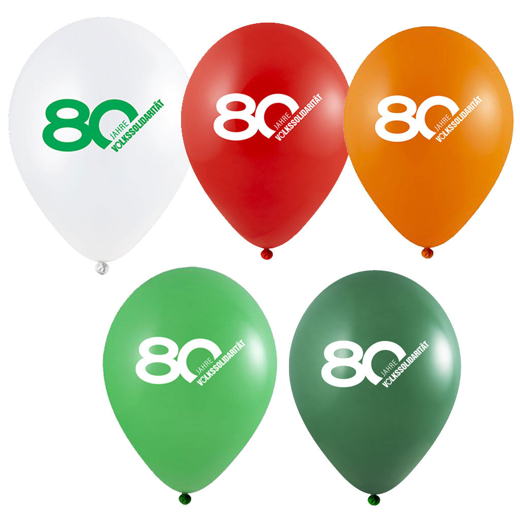Luftballons 80 Jahre (farblich gemischt)