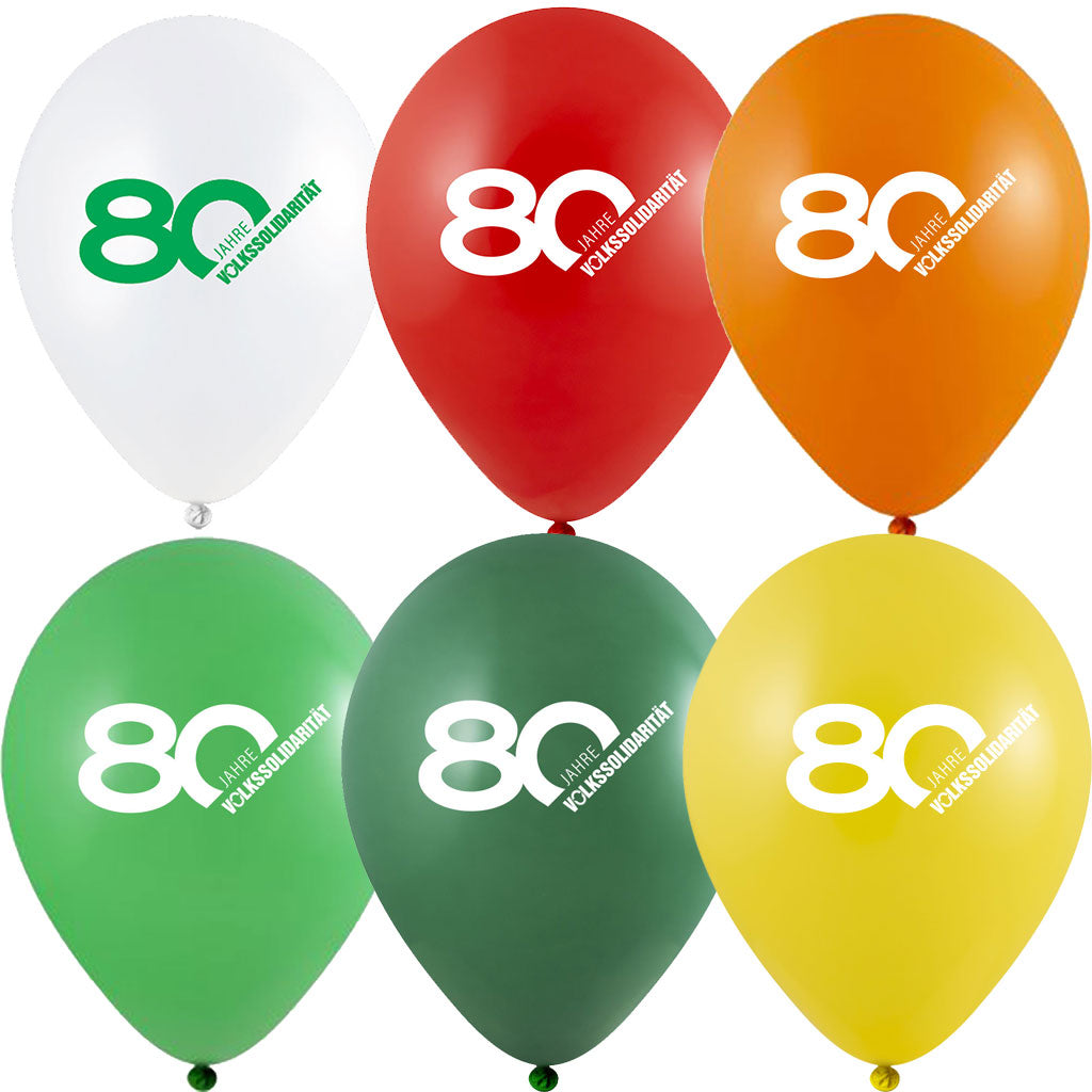 Luftballons 80 Jahre (farblich gemischt)