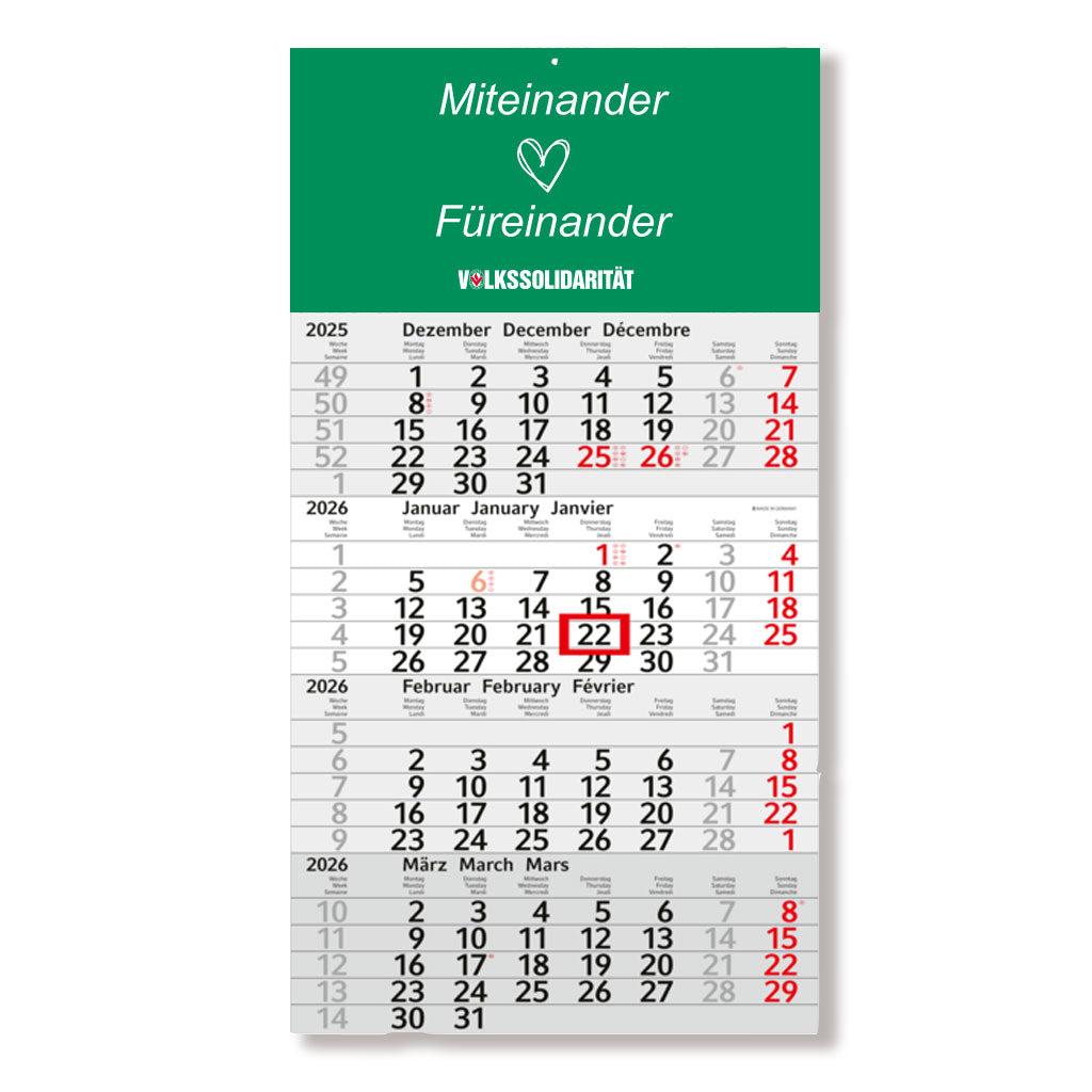 4 Monatskalender 2026