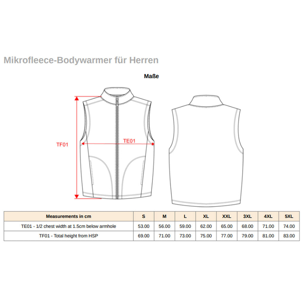 Herren / Unisex - Mikrofleece-Bodywärmer