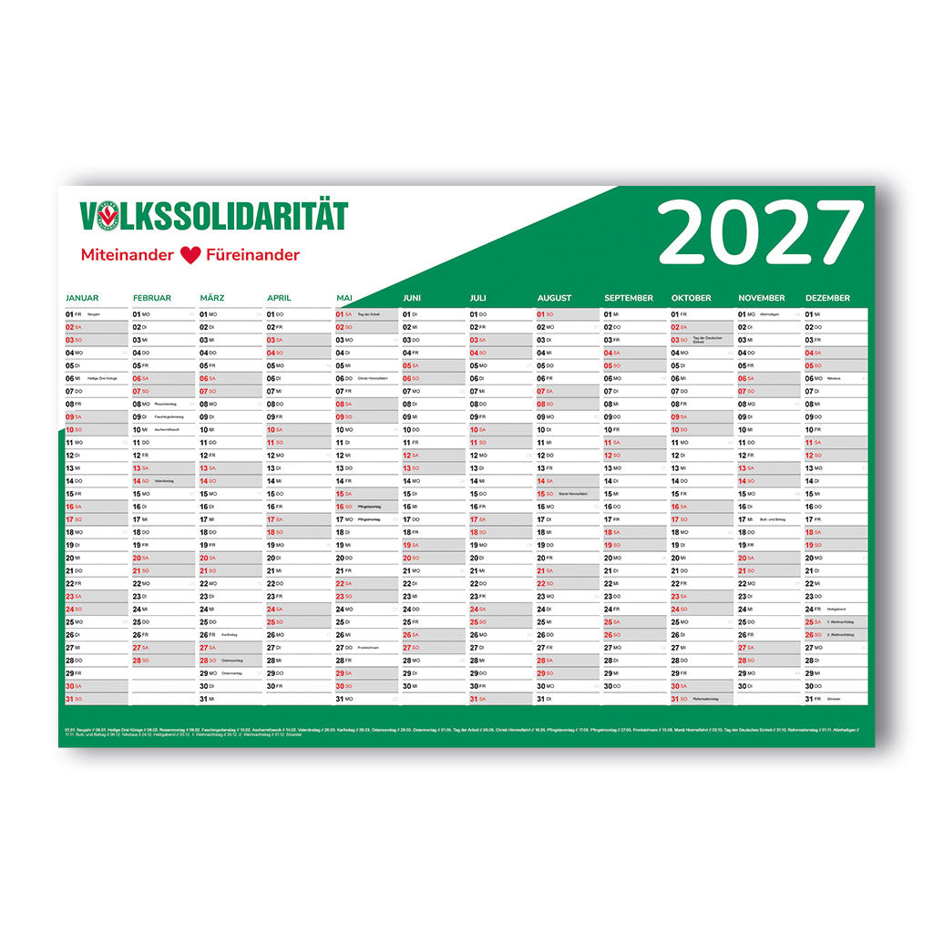 Jahreskalender Din A1 - 2027
