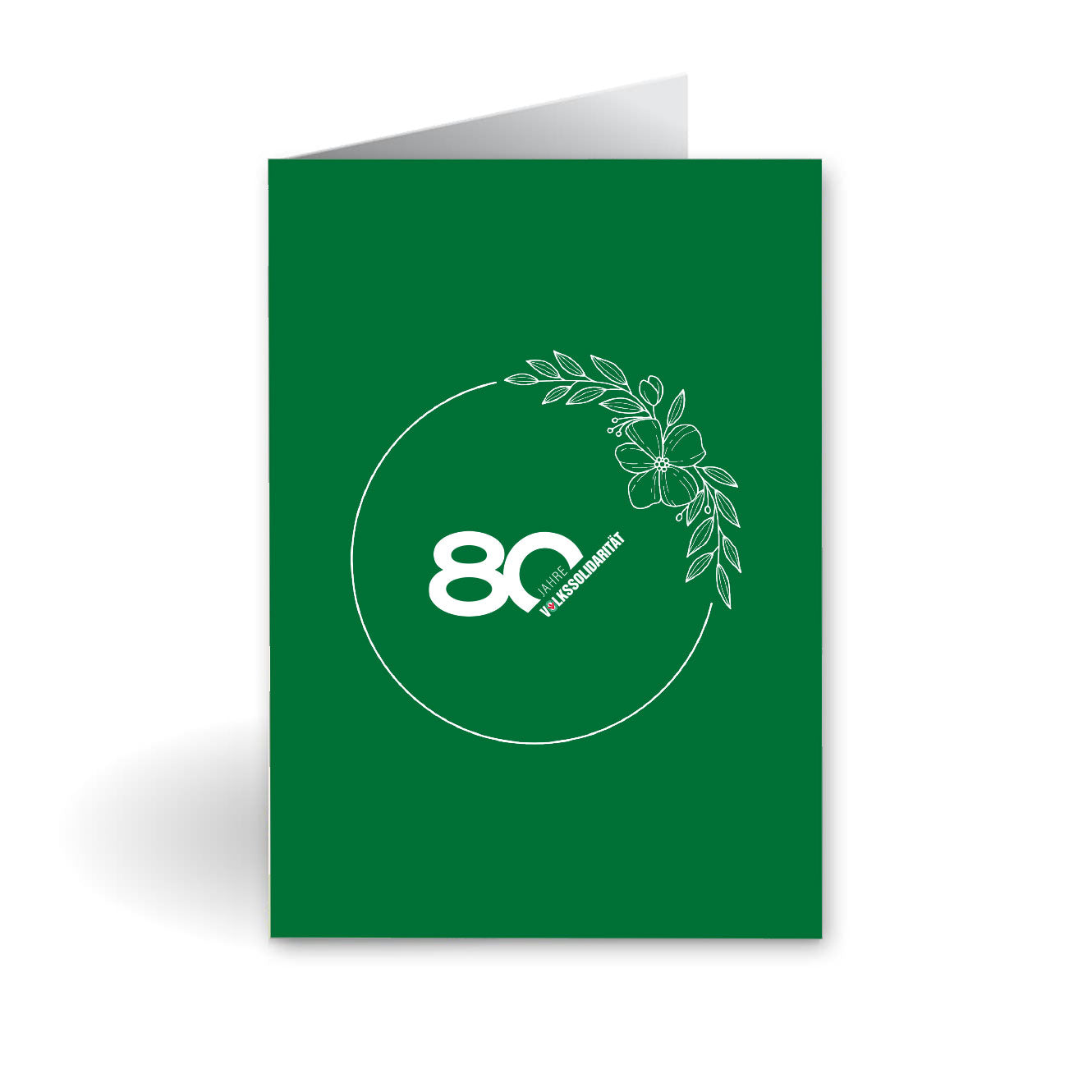 Grußkarte „80 Jahre im Blumenkreis"