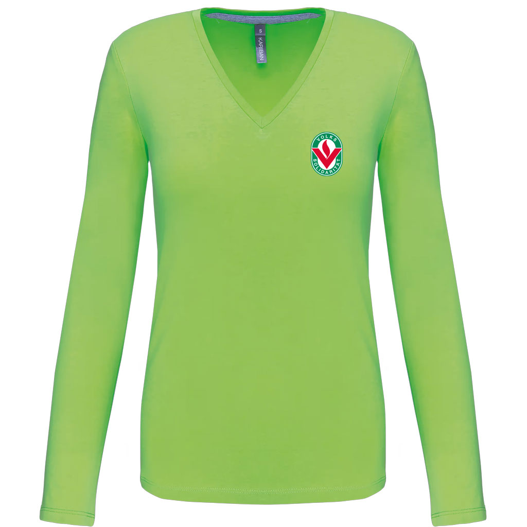 Damen Longsleeve V-Ausschnitt