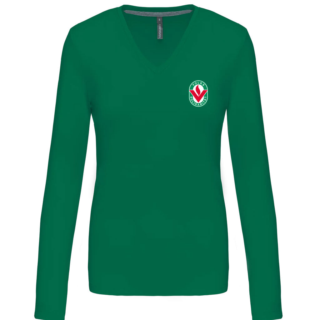 Damen Longsleeve V-Ausschnitt