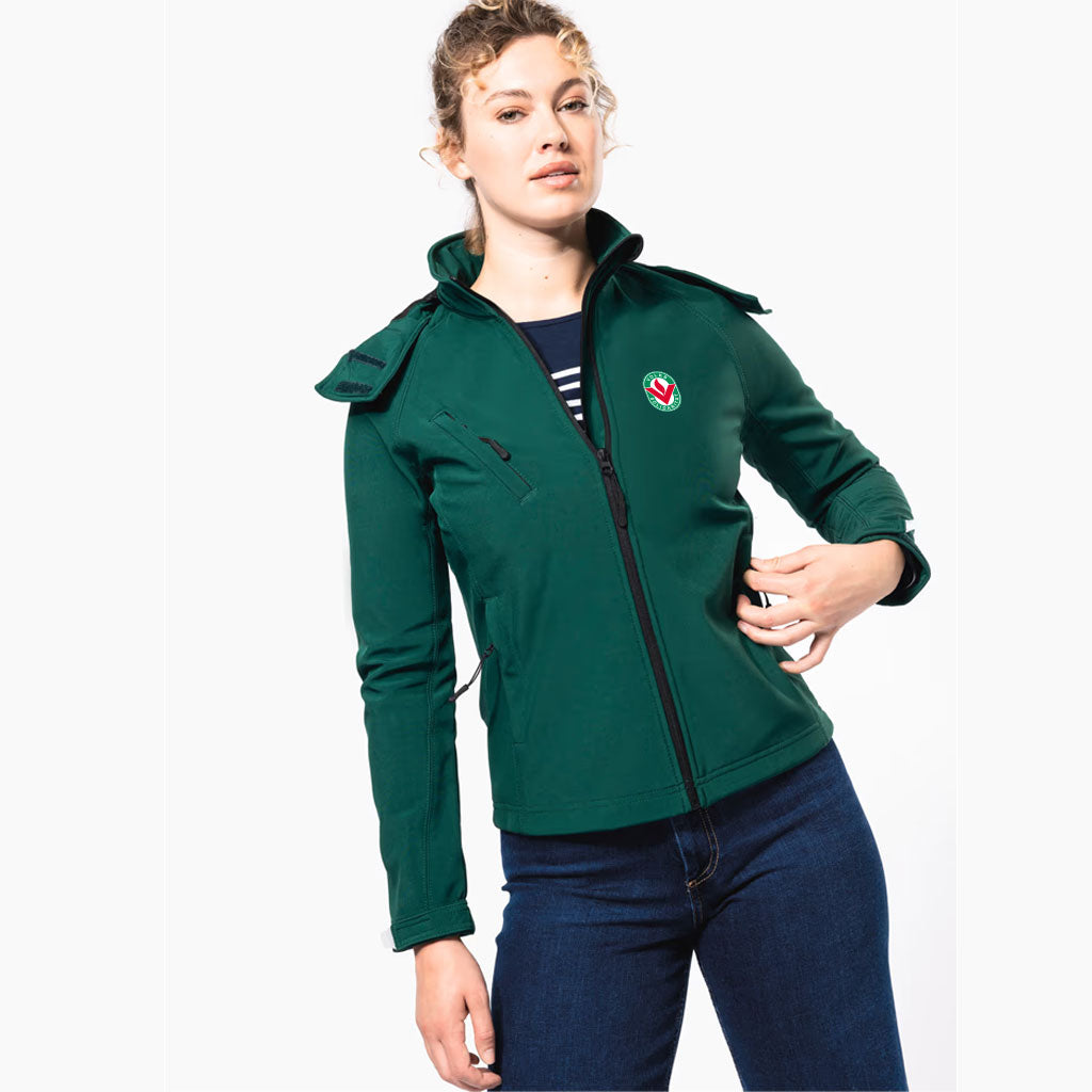 Damen Softshell-Jacke mit abnehmbarer Kapuze