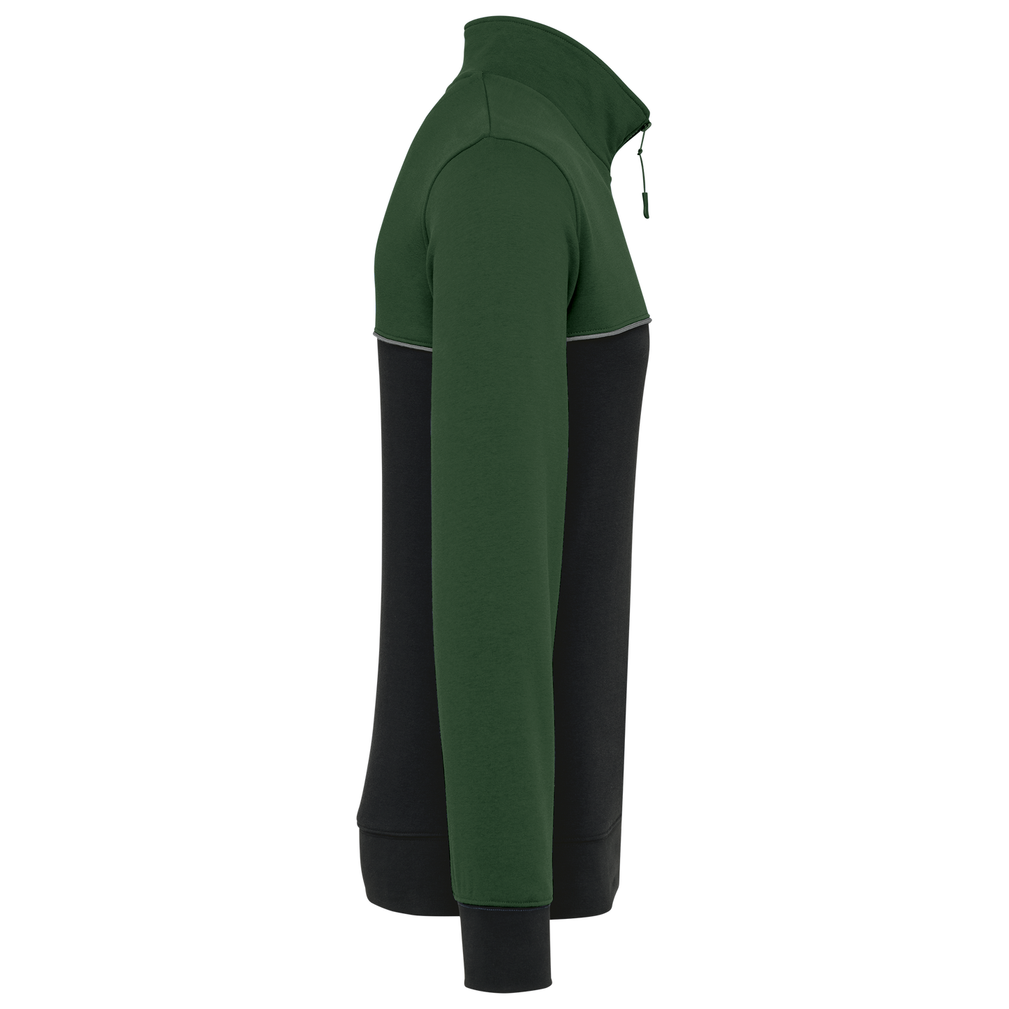 Zweifarbiges Unisex Sweatshirt mit Reißverschlusskragen