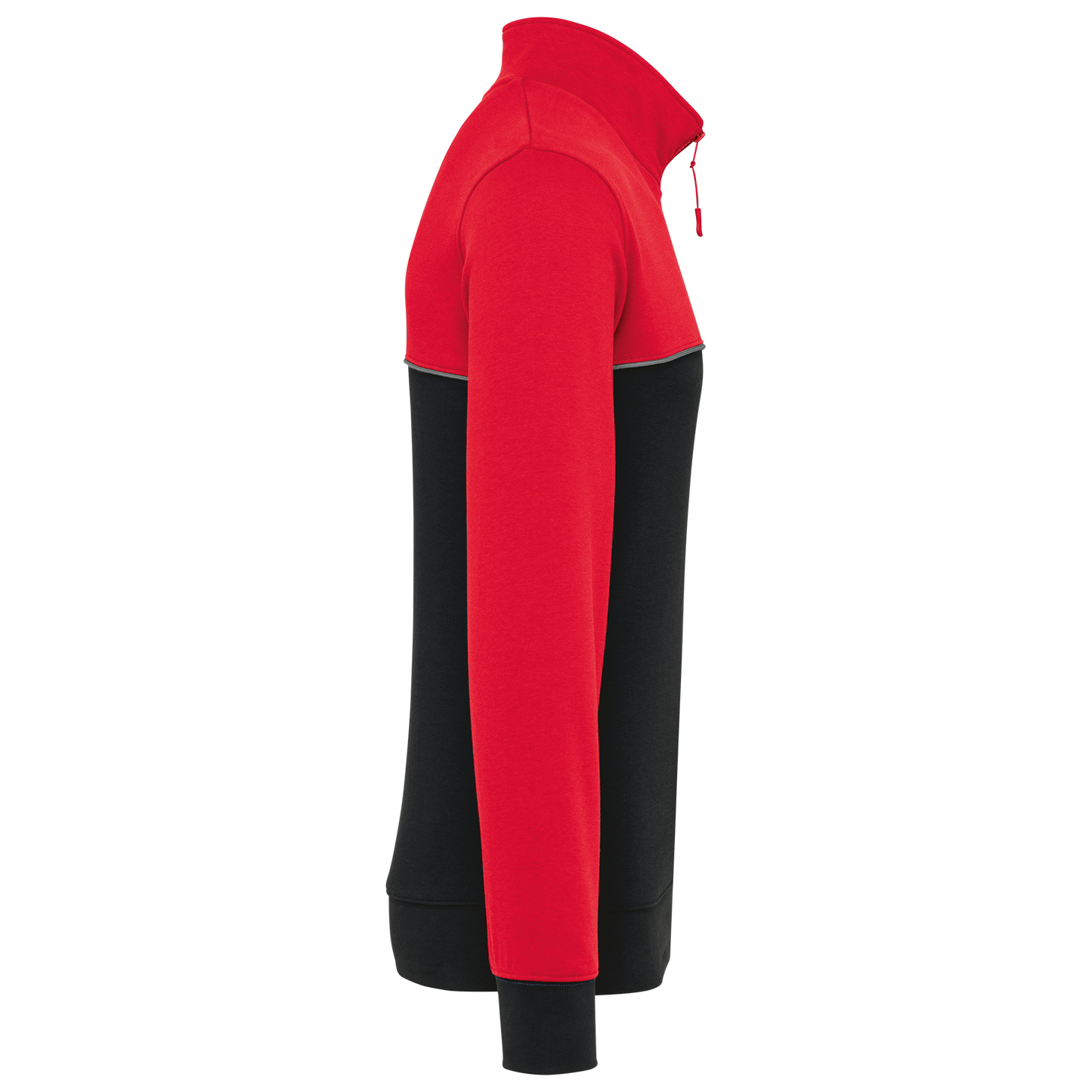 Zweifarbiges Unisex Sweatshirt mit Reißverschlusskragen