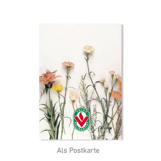 Grußkarte Blumen mit Signet