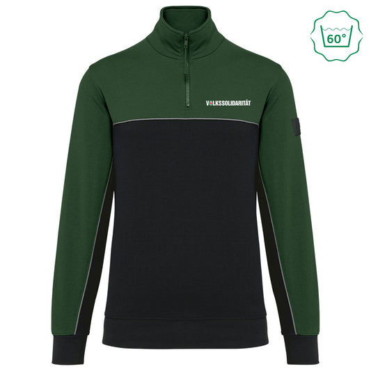 Zweifarbiges Unisex Sweatshirt mit Reißverschlusskragen