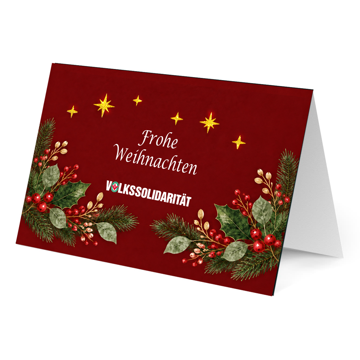 Weihnachtskarte mit Glitzerlack "Frohe Weihnachten"