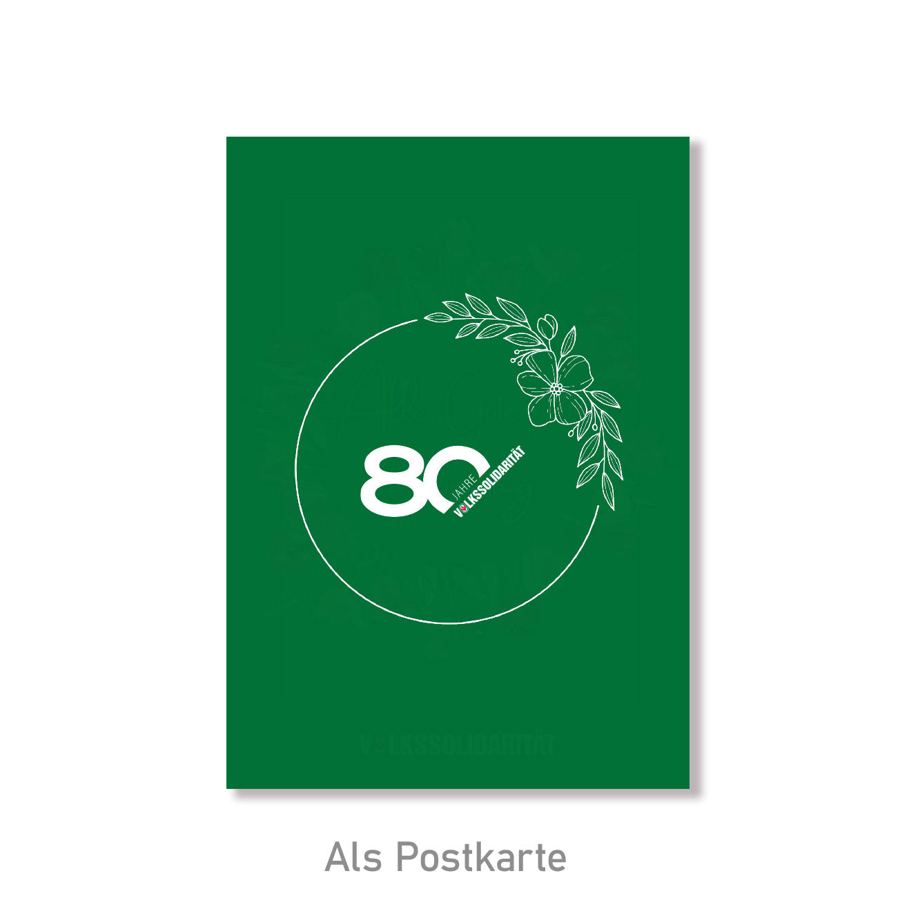 Grußkarte „80 Jahre im Blumenkreis"