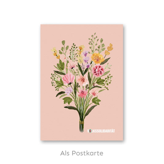 Grußkarte „Gemalter Blumenstrauß“