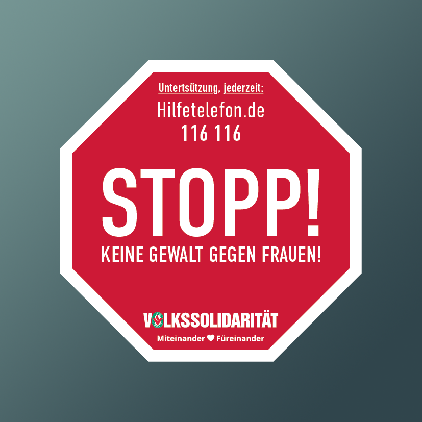 Aufkleber "Stopp keine Gewalt gegen Frauen"