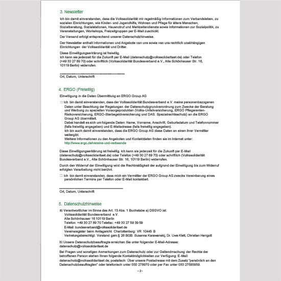 Mitgliedschaftsantrag