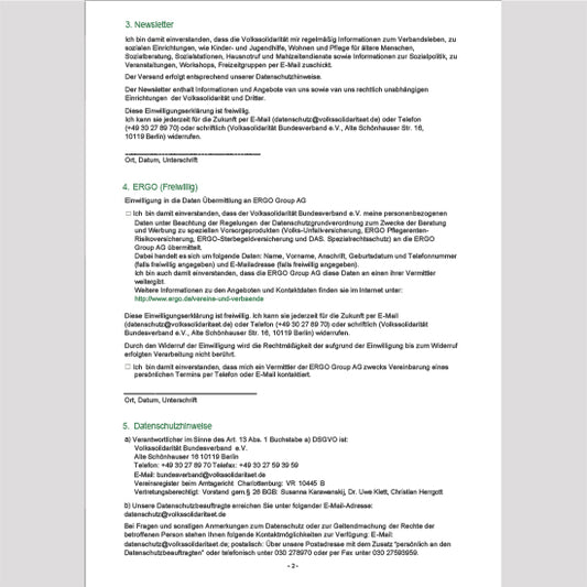 Mitgliedschaftsantrag