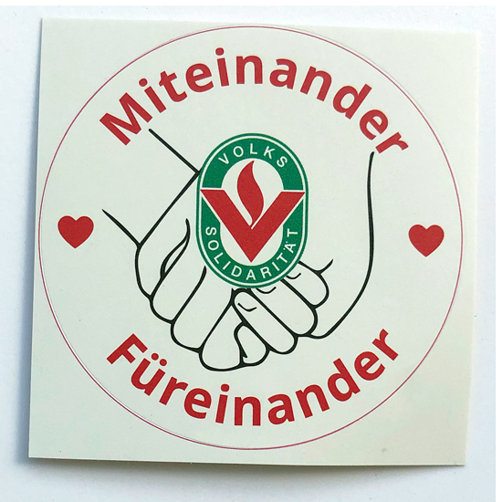 Aufkleber "Miteinander Füreinander" weiß