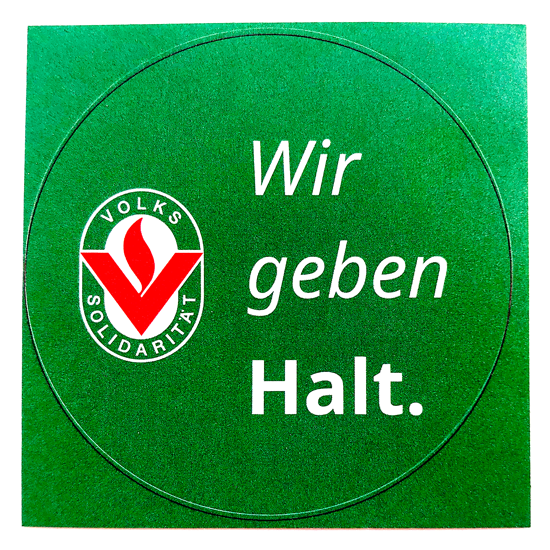 Aufkleber "Wir geben Halt"
