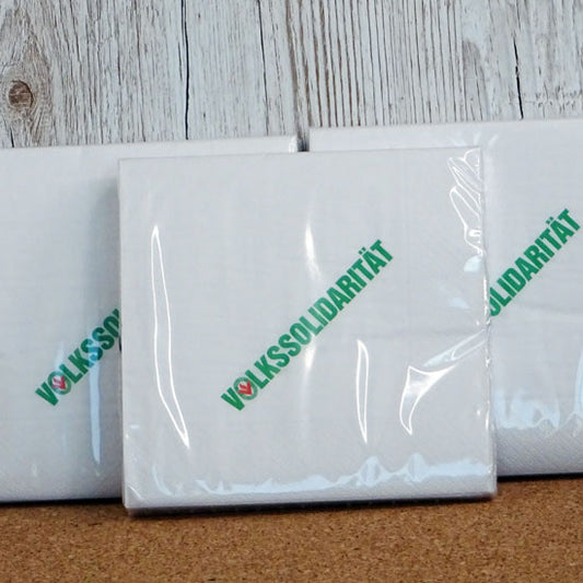 Servietten im Design der Volkssolidarität