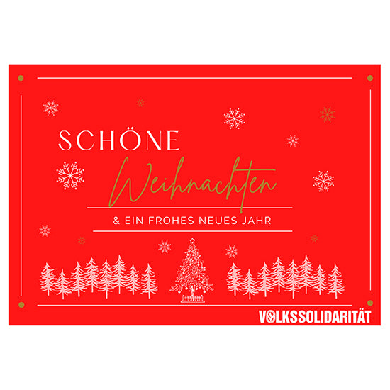 Postkarte rot „Schöne Weihnachten & ein frohes neues Jahr“ (5 Stück)