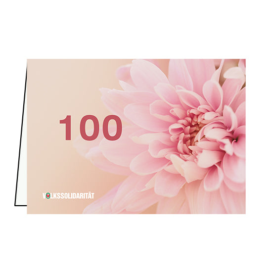 Klappkarte mit Geburtstagsjahreszahl mit rosa Dahlie