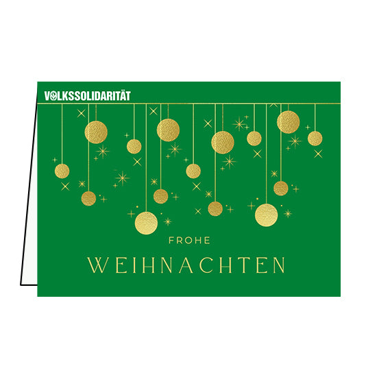 Klappkarte grün „Frohe Weihnachten“ (5 Stück)