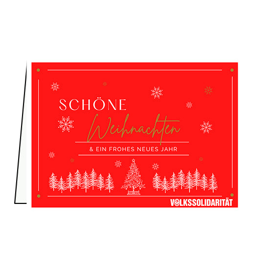 Klappkarte rot „Schöne Weihnachten“ (5 Stück)