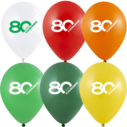 Luftballons 80 Jahre (farblich gemischt)