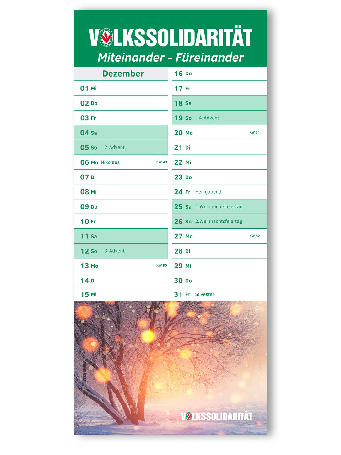 Postkarten-Kalender 2027