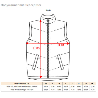 Bodywärmer mit Fleecefutter