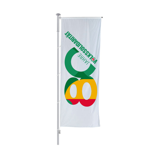 Hissflagge 80 Jahre mit Ausleger - Fehldruck