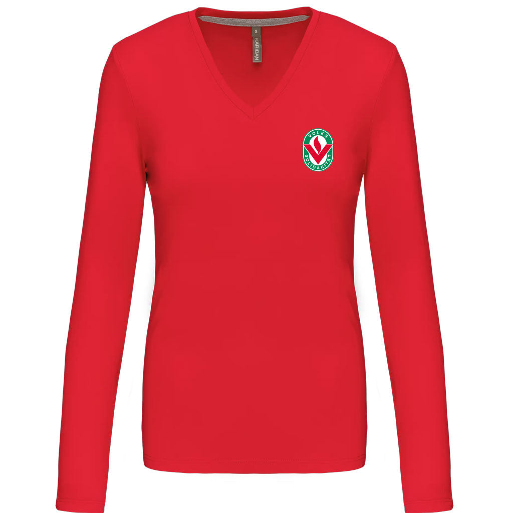 Damen Longsleeve V-Ausschnitt