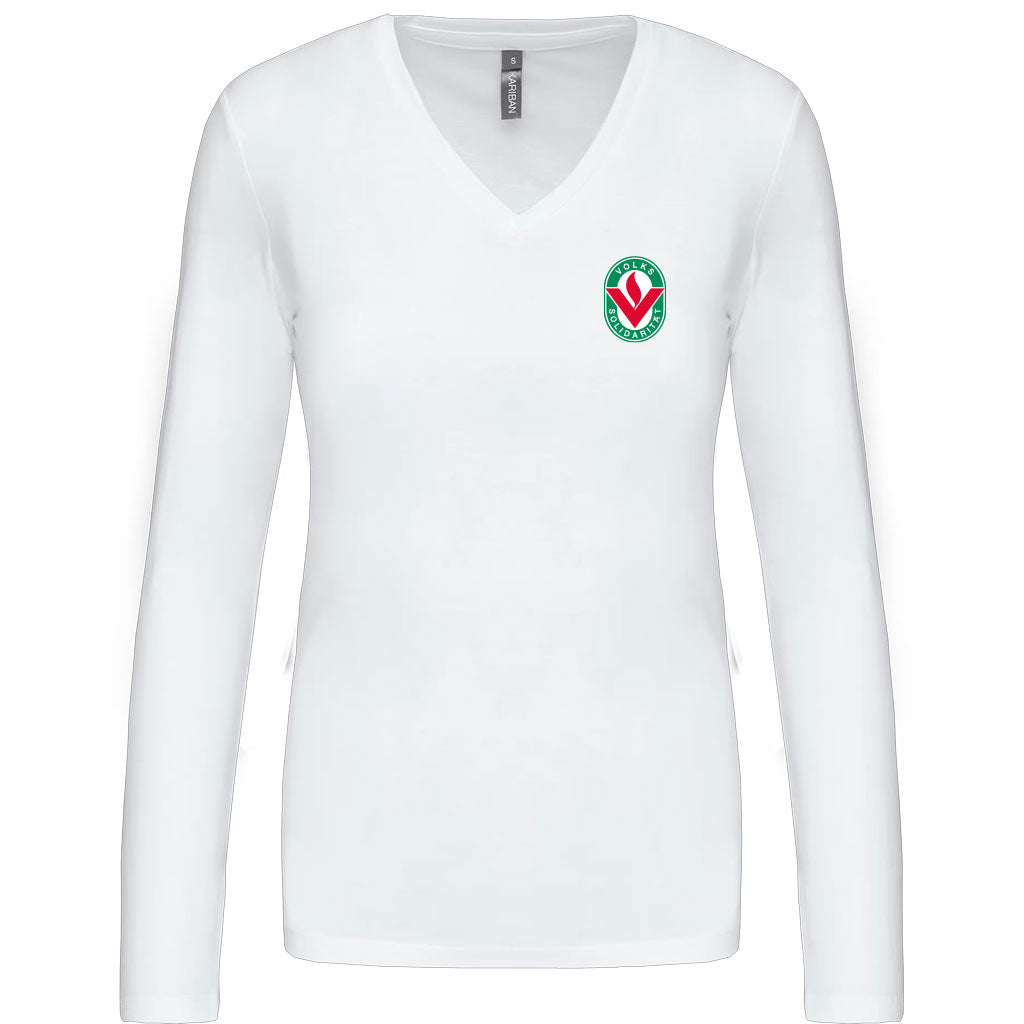 Damen Longsleeve V-Ausschnitt