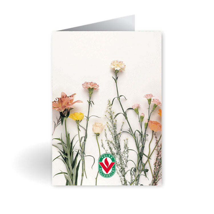 Grußkarte Blumen mit Signet