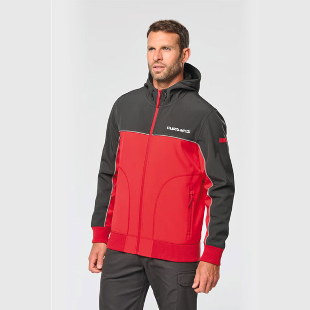 Zweifarbige Unisex Softshell-Jacke
