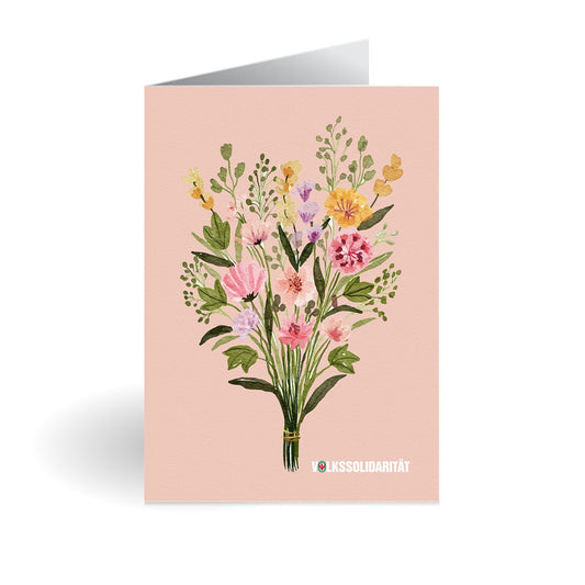 Grußkarte „Gemalter Blumenstrauß“