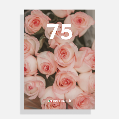Postkarte mit Geburtstagsjahreszahl und rosa Rosen