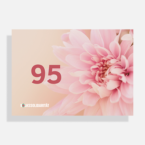 Postkarte mit Geburtstagsjahreszahl und rosa Dahlie