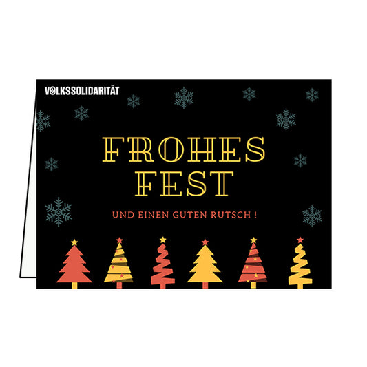 Klappkarte schwarz „Frohes Fest“ (5 Stück)