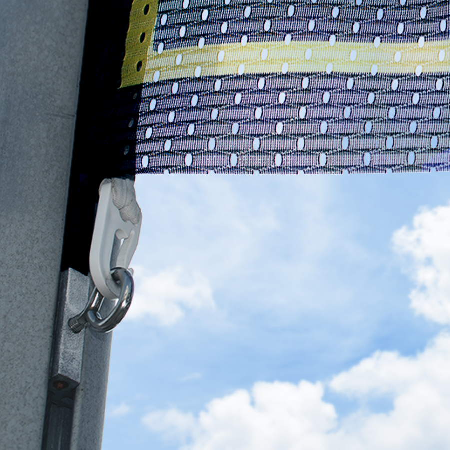 Hissfahne für Masten mit Ausleger Gurtband links - 120 x 300 cm